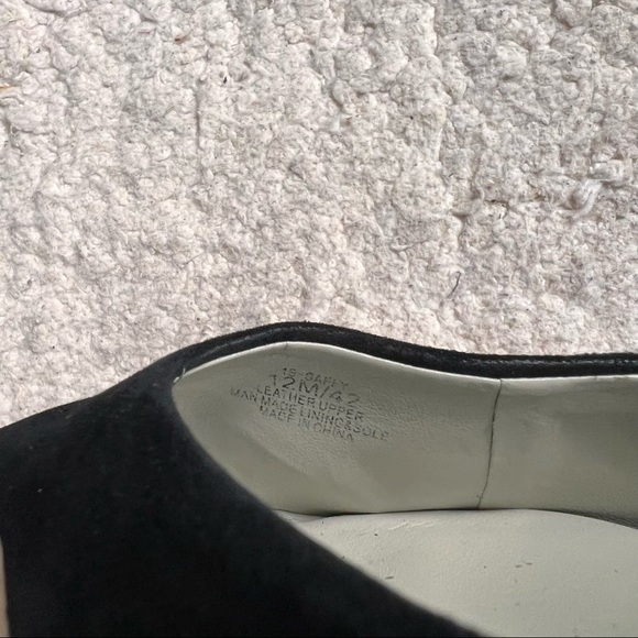 1.STATE. Black Suede Pointed Toe Rounded Block Heeled Saffy Pump Size 12 - Picture 8 of 11